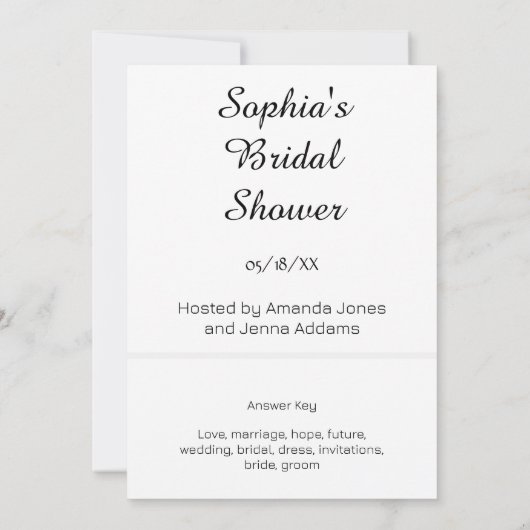 Potted Plant Bruids Wit Woord Scramble Game Kaart (Achterkant)