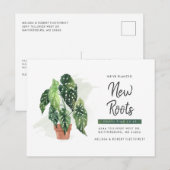 Potted Plant Change of Address Botanical Moving Aankondigingskaart (Voorkant / Achterkant)