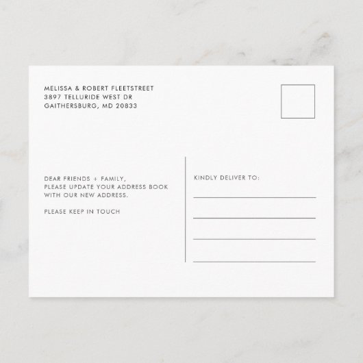 Potted Plant Change of Address Botanical Moving Aankondigingskaart (Achterkant)