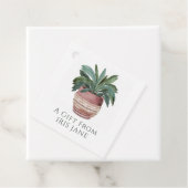 Potted Plant Gift Label Schattige Botanisch Groen (In situ)