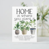 Potted Plant | Housewarming Party Uitnodiging (Staand voorkant)