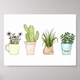 "Potted Planten" Afdrukken Poster