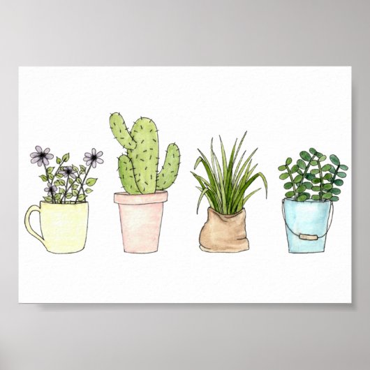 "Potted Planten" Afdrukken Poster (Voorkant)