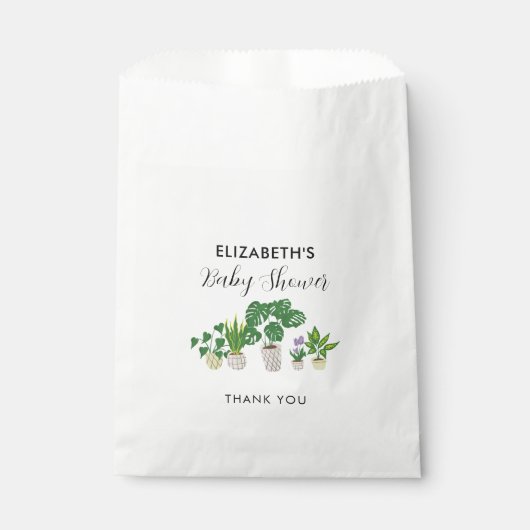 Potted Planten Baby shower Bloom Custom Botanical Bedankzakje (Voorkant)