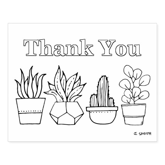 Potted Planten Bedankt Stempel voor het schilderen (Afrduk)