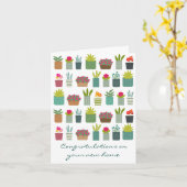 Potted Planten Housewarming Nieuw Huis Kaart (Gele Bloem)