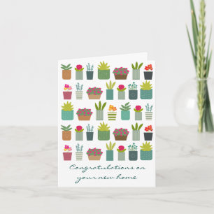 Potted Planten Housewarming Nieuw Huis Kaart