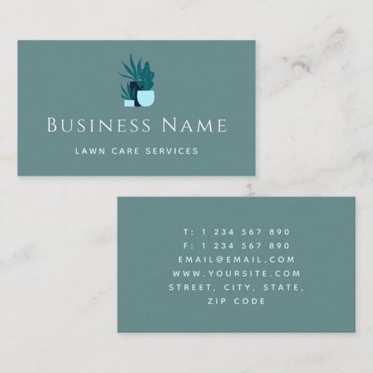 Potted Planten Lawn Care Services Minimal Gardener Visitekaartje (Voorkant / Achterkant)