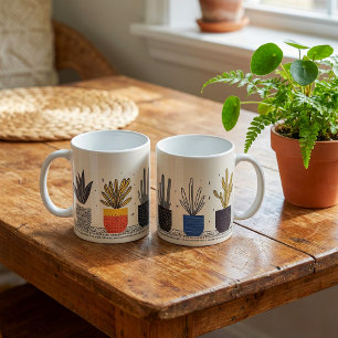 Potted Planten Row fun Botanical Koffiemok
