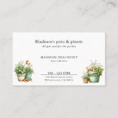Potted planten tuincentrum waterverf visitekaartje (Achterkant)