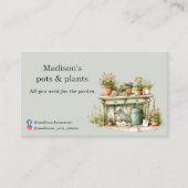 Potted planten tuincentrum waterverf visitekaartje (Voorkant)