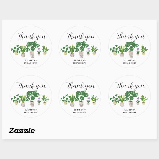Potted Planten Vrijgezellenfeest Greenery Hartelij Ronde Sticker (Vel)