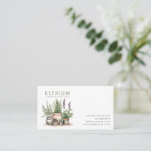 Potted Planten Waterverf Gardener Visitekaartje (Staand voorkant)