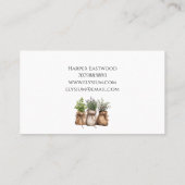 Potted Planten Waterverf Gardener Visitekaartje (Achterkant)