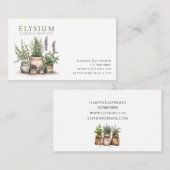 Potted Planten Waterverf Gardener Visitekaartje (Voorkant / Achterkant)