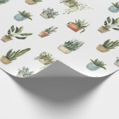 Potted planten waterverf ontwerp cadeaupapier (Hoek)