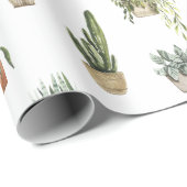Potted planten waterverf ontwerp cadeaupapier (Rol Hoek)