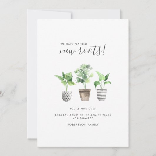 Potted Plants Boho Script Botanische Beweging Aankondiging (Voorkant)