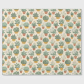 Potted Plants Botanische Illustratie Stijl Medium Cadeaupapier (Vlak)