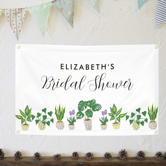 Potted Plants Bruidsuitnodiging Groene Achtergrond Spandoek
