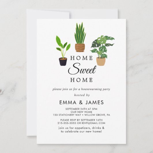 Potted Plants "Thuis Is Het Beste" Inwoning Kaart (Voorkant)