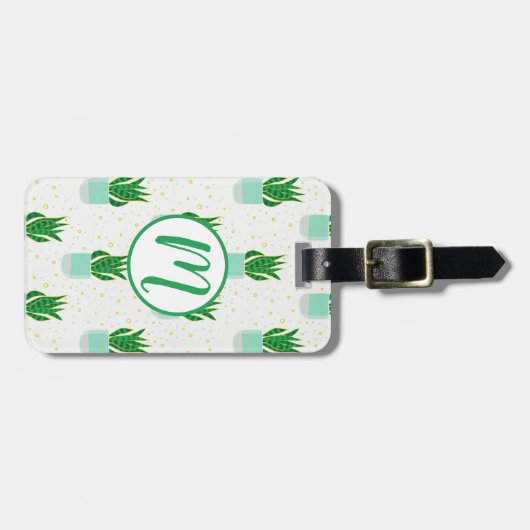 Potted Sansevieria Snake Plant Print Bagagelabel (Voorkant horizontaal)