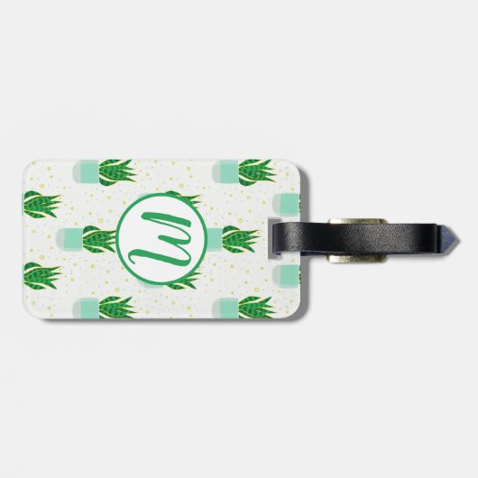 Potted Sansevieria Snake Plant Print Bagagelabel (Achterkant horizontaal)