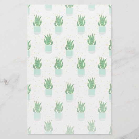 Potted Sansevieria Snake Plant Print Briefpapier (Voorkant)
