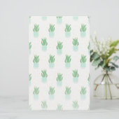 Potted Sansevieria Snake Plant Print Briefpapier (Staand voorkant)