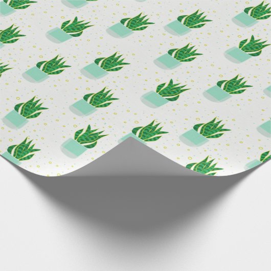 Potted Sansevieria Snake Plant Print Cadeaupapier (Hoek)