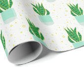 Potted Sansevieria Snake Plant Print Cadeaupapier (Rol Hoek)