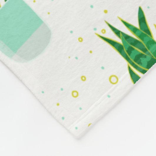 Potted Sansevieria Snake Plant Print Fleece Deken (Hoek)