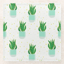 Potted Sansevieria Snake Plant Print Glazen Onderzetter
