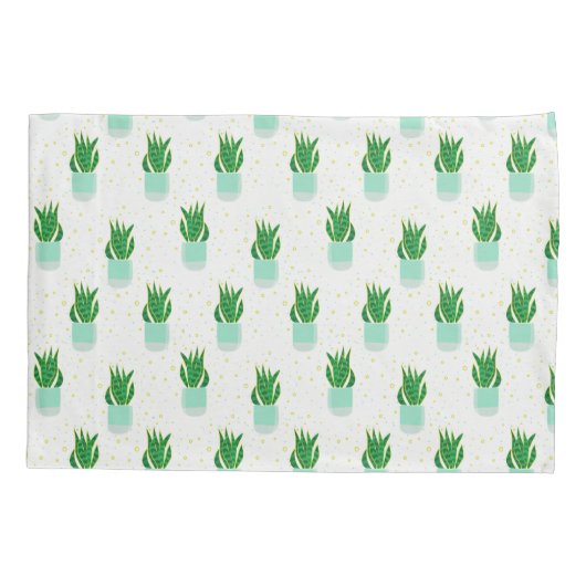 Potted Sansevieria Snake Plant Print Kussensloop (Achterkant)