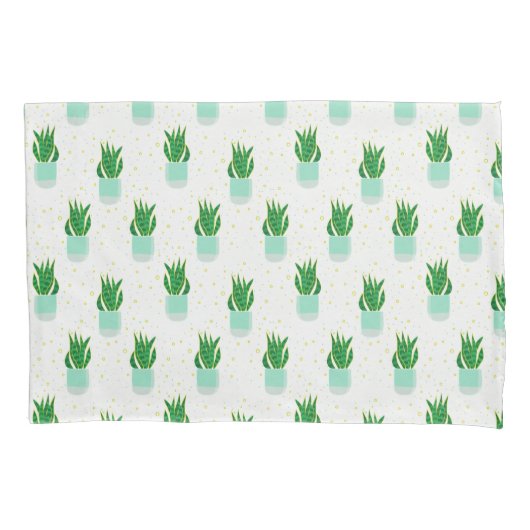 Potted Sansevieria Snake Plant Print Kussensloop (Voorkant)