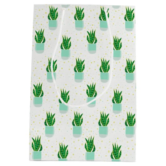 Potted Sansevieria Snake Plant Print Medium Cadeauzakje (Achterkant)