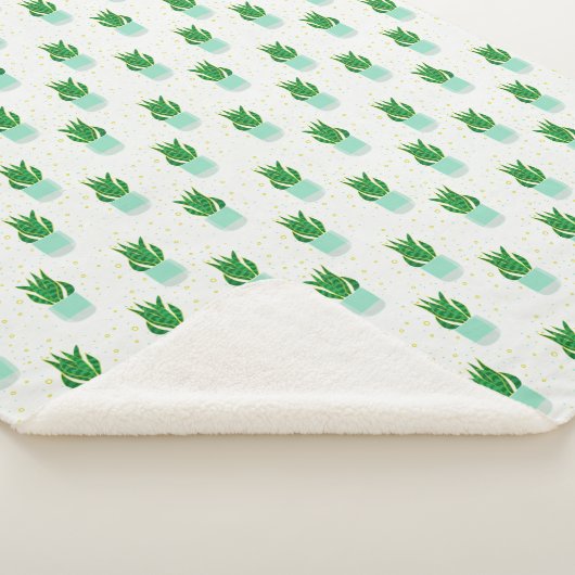 Potted Sansevieria Snake Plant Print Sherpa Deken (3/4)