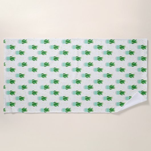 Potted Sansevieria Snake Plant Print Strandlaken (Voorkant)