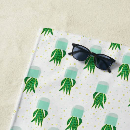 Potted Sansevieria Snake Plant Print Strandlaken (In situ)