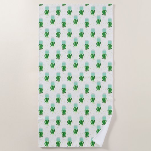 Potted Sansevieria Snake Plant Print Strandlaken (Voorkant)