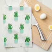 Potted Sansevieria Snake Plant Print Theedoek (Quarter Fold)