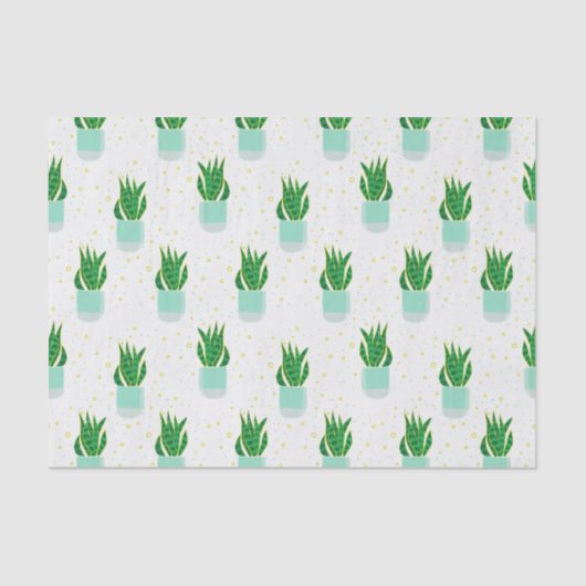 Potted Sansevieria Snake Plant Print Tissuepapier (Voorkant)