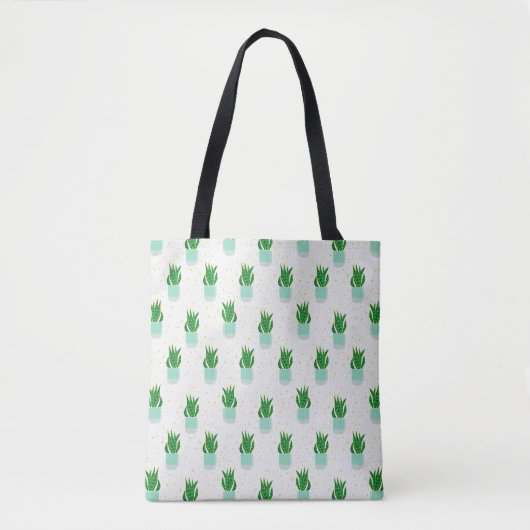 Potted Sansevieria Snake Plant Print Tote Bag (Voorkant)