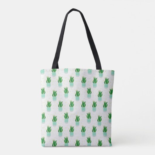 Potted Sansevieria Snake Plant Print Tote Bag (Achterkant)