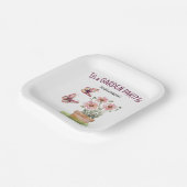 Potten bloementuin Vlinders Waterverf Papieren Bordje (Gebogen)