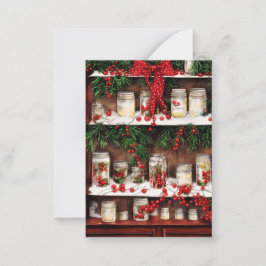 Potten en bessen budget mini Kerstmis Notitiekaartje