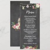 Potten Menu Trouwreceptie Rustiek Krijt Bloem (Voorkant / Achterkant)