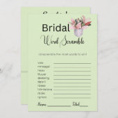 Potten Plant Bruids Groen Woord Scramble Game Kaart (Voorkant / Achterkant)