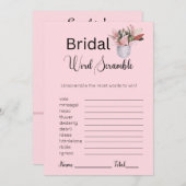 Potten Plant Bruids Roze Woord Scramble Game Kaart (Voorkant / Achterkant)