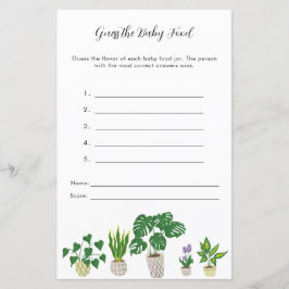 Potten Planten Baby shower Raad de Baby Food Game